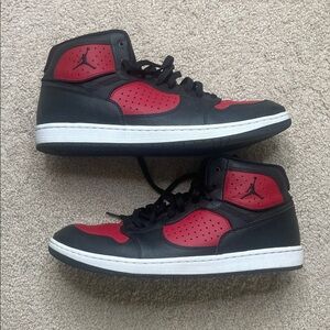 Jordan Access - Black, Gym Red, & White High-Top Sneakers
